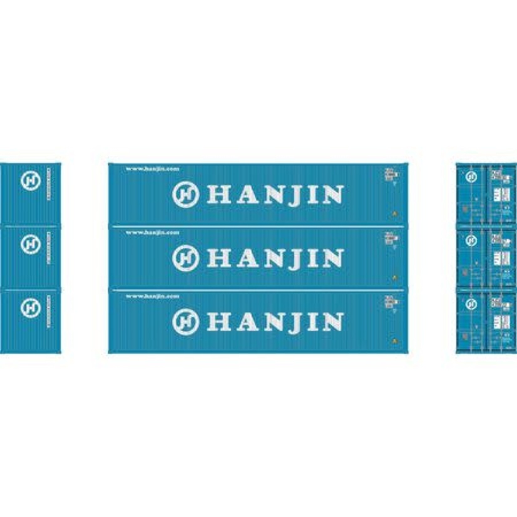 Athearn 27062 HO 40' Corrugated Low-Cube Container, Hanjin 1(3)