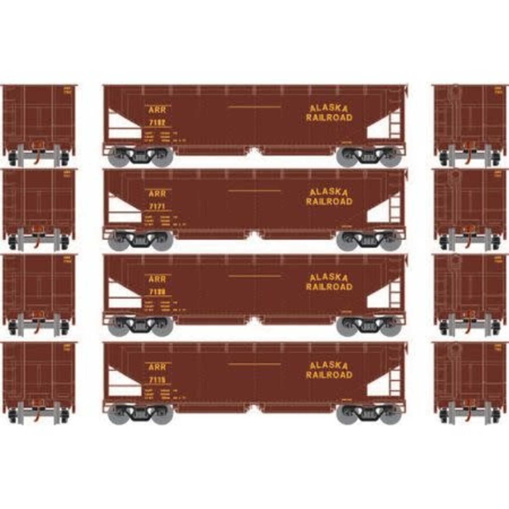 Athearn 7081 HO Offset Hop Alaska RR 4 cars