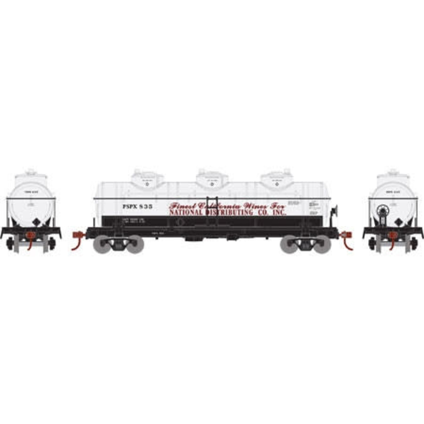 Athearn 74474 HO RTR 3-Dome Tank, National Distributing 835