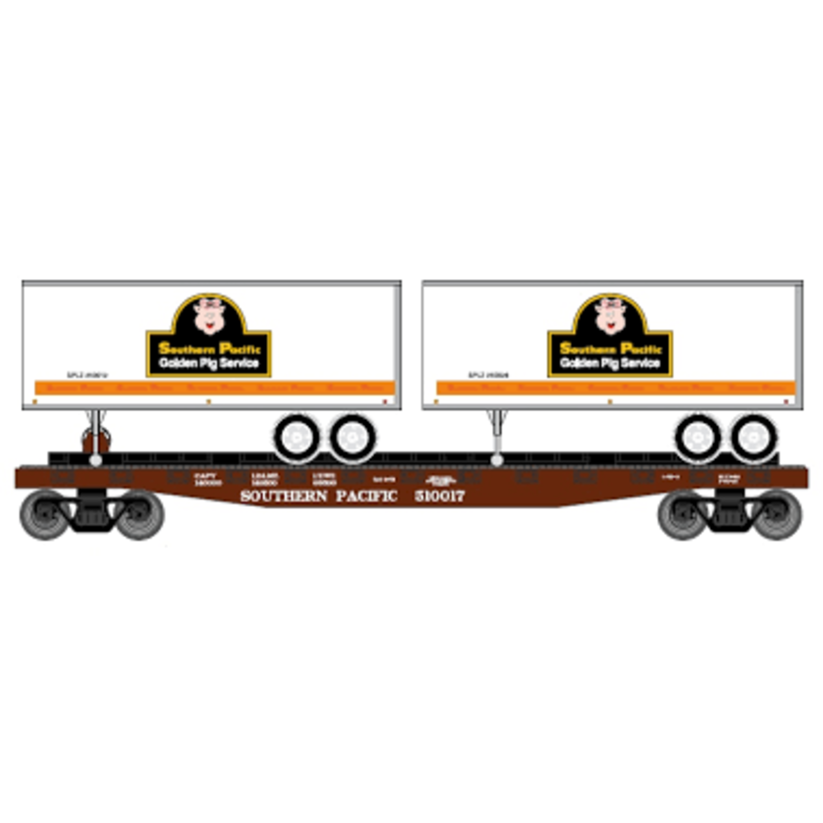 Roundhouse 7907 HO 50' Flat w 2 25' Trailer SP 1