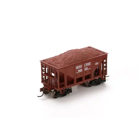 87091 HO RTR 24' Ribbed Ore Car w/Load, SOO 81633