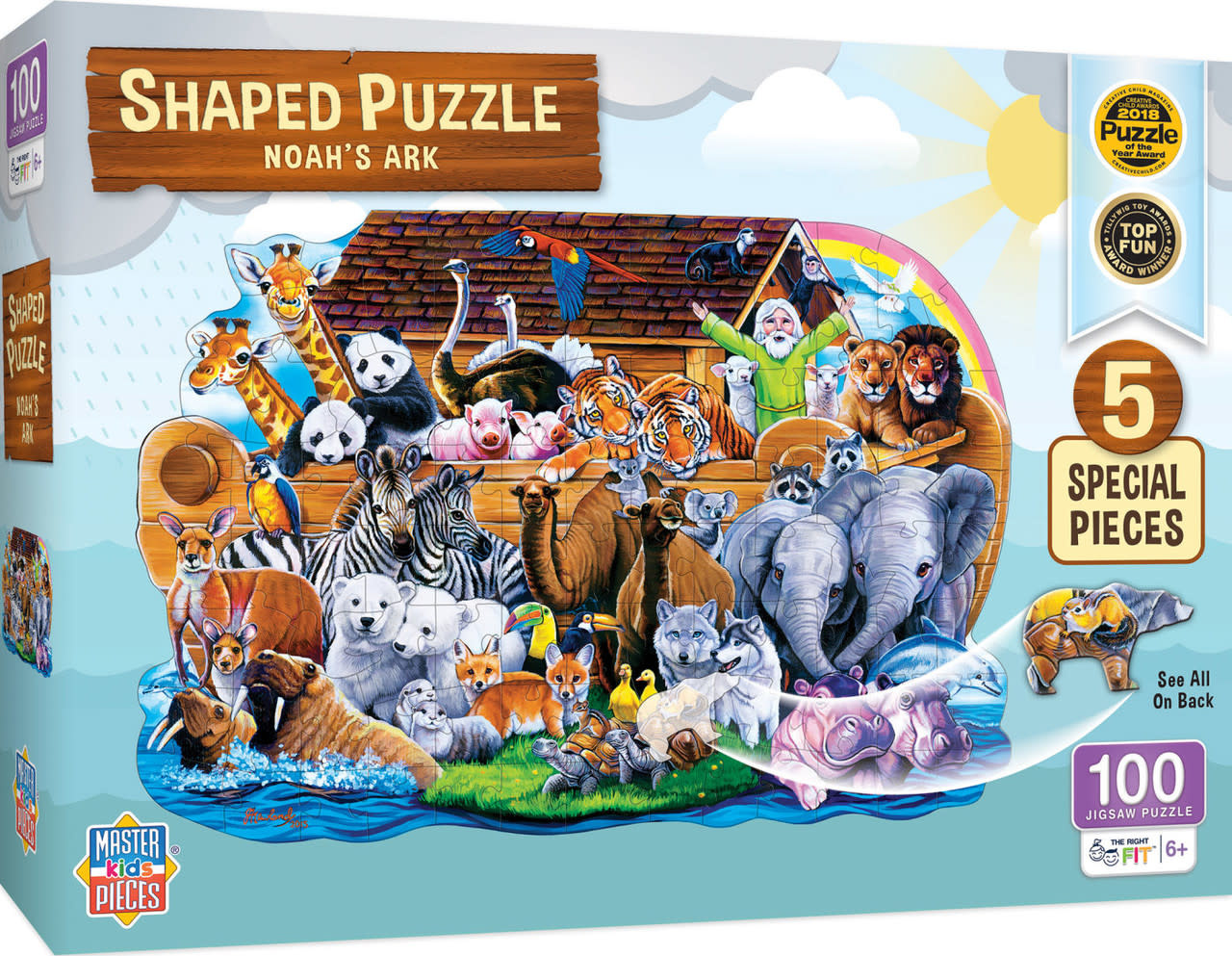 MasterPieces 11925 Shaped - Noah's Ark 100 Piece Kids Puzzle - Chuck's ...