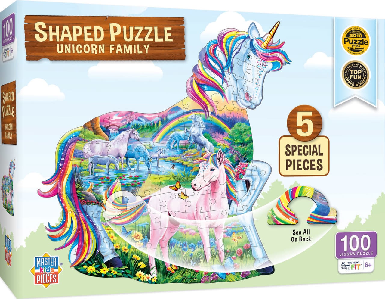 12230 Shaped - Unicorn Family 100 Piece Kids Puzzle