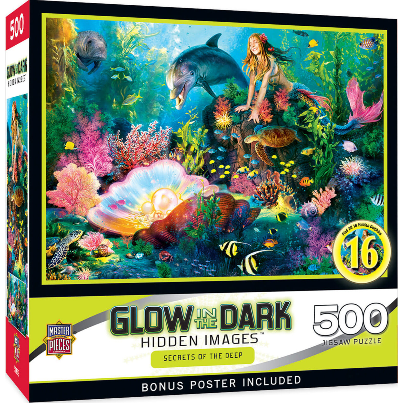 MasterPieces 32131 Hidden Images Glow In The Dark - Secrets of the Deep 500 Piece Puzzle