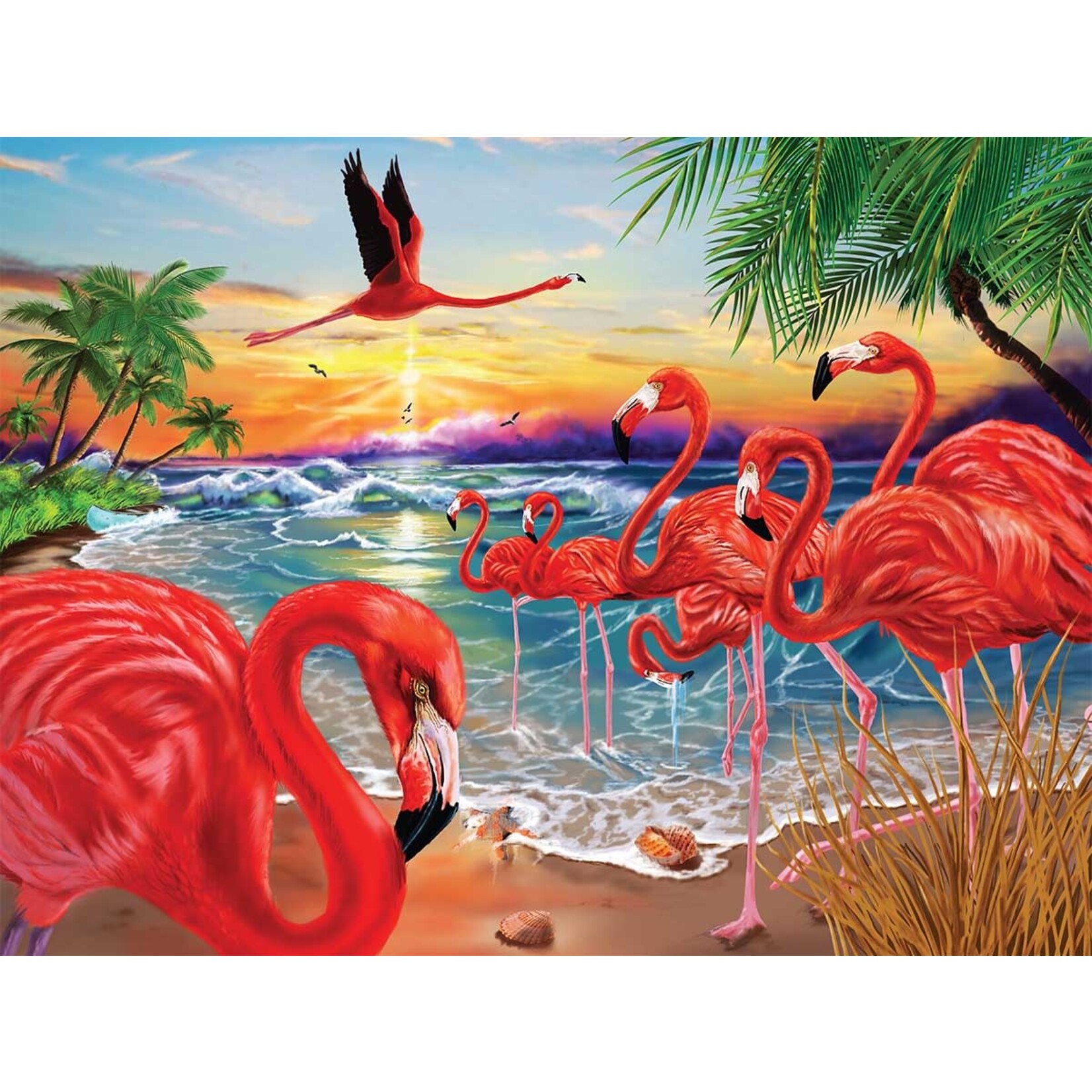 Heritage Puzzle 40505 Flamingo  Bay 550 Piece Puzzle