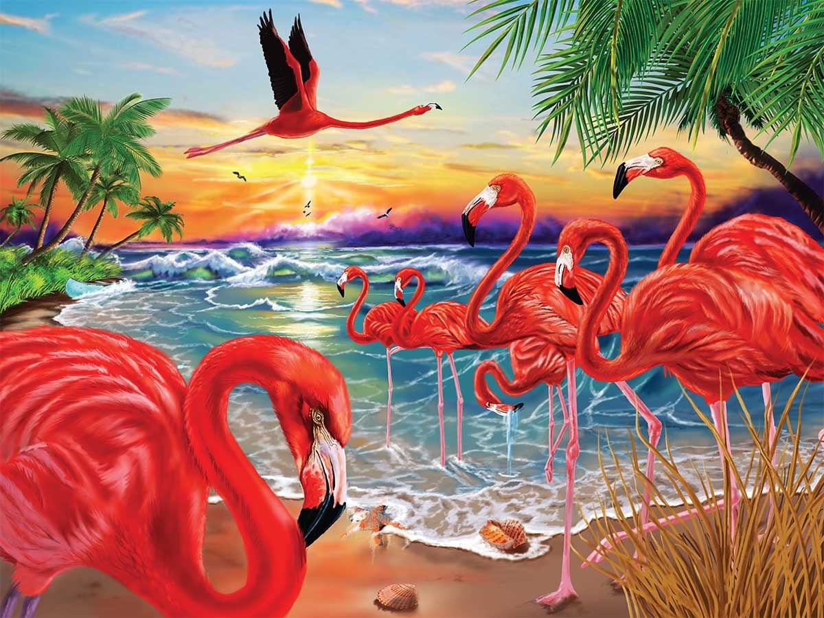 40505 Flamingo Bay 550 Piece Puzzle