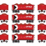 Athearn 97949 HO 26' Ore Low Side w/Load, CPR/Red 2 (4)