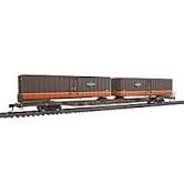 Gold Line(TM) Mark IV Flexi-Van Flatcar w/Two Trailers -- IC 918