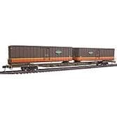 Gold Line(TM) Mark IV Flexi-Van Flatcar w/Two Trailers -- IC 911