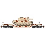 Bachmann 71387 N 52' Center-Depressed Flat Car - Desert Camo with Sherida