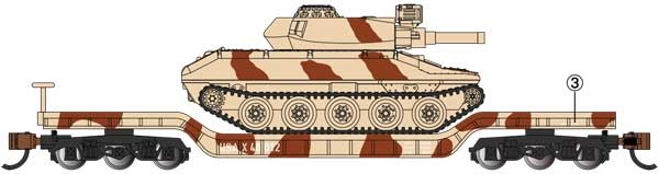 71387 N 52' Center-Depressed Flat Car - Desert Camo with Sherida