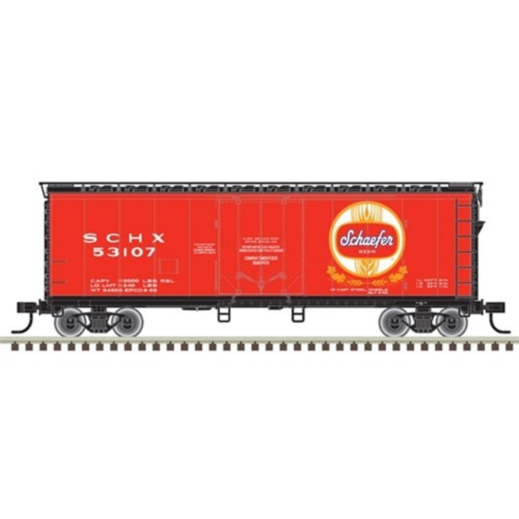 Atlas 50005654 N 40' Box Car Schaefer 53148 (Red/White/Gold)