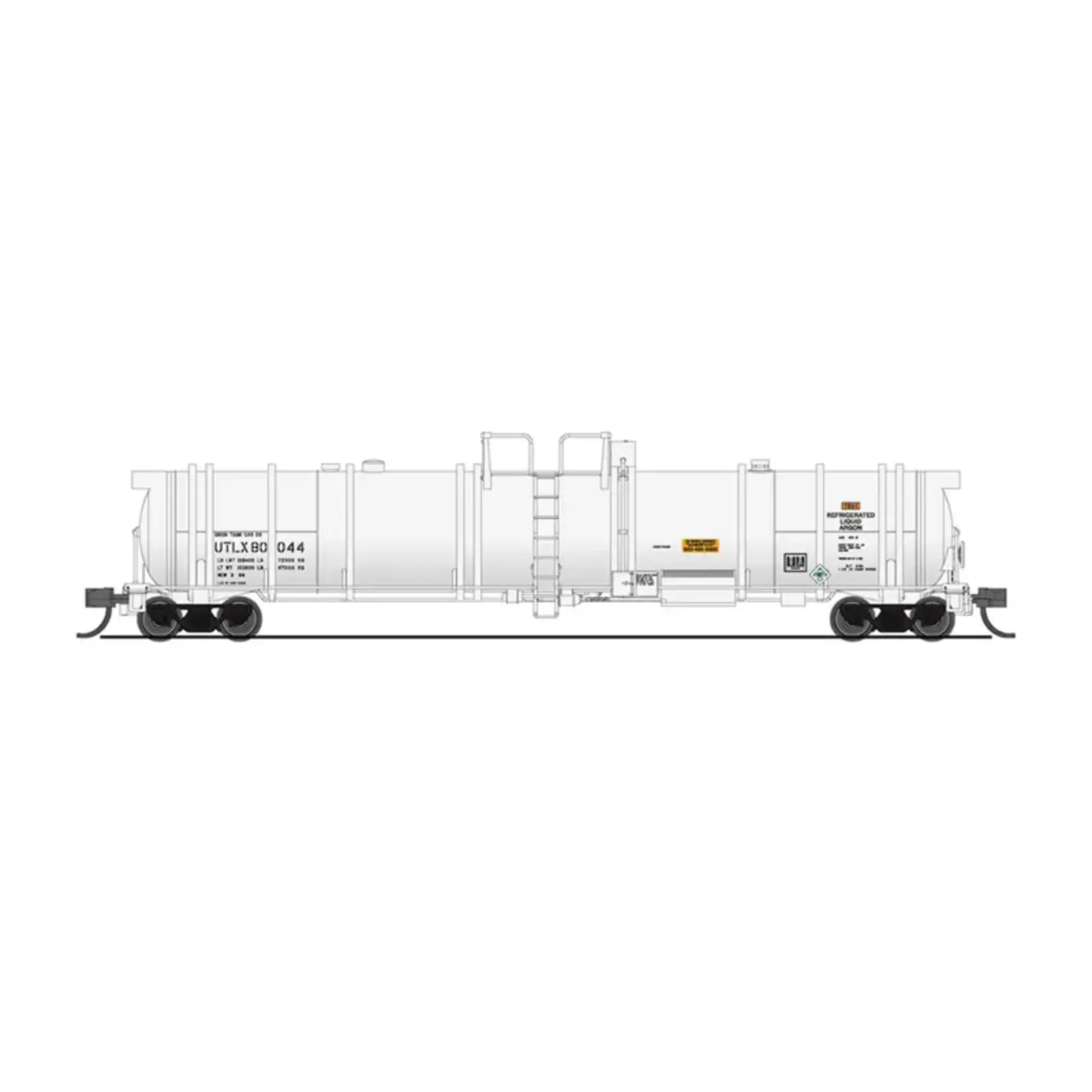 Broadway Limited 3827 N Cryogenic Tank Car, UTLX, White, 2-pack