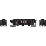 Athearn 25573 N 40' 3-Bay Ribbed Hopper w/Load, N&W #28810