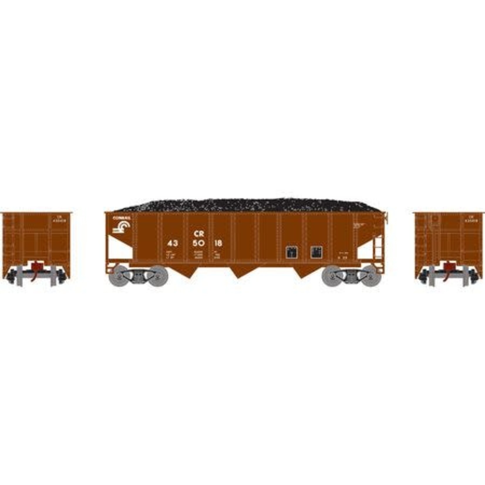 Athearn 25561 N 40' 3-Bay Ribbed Hopper w/Load, CR #435018