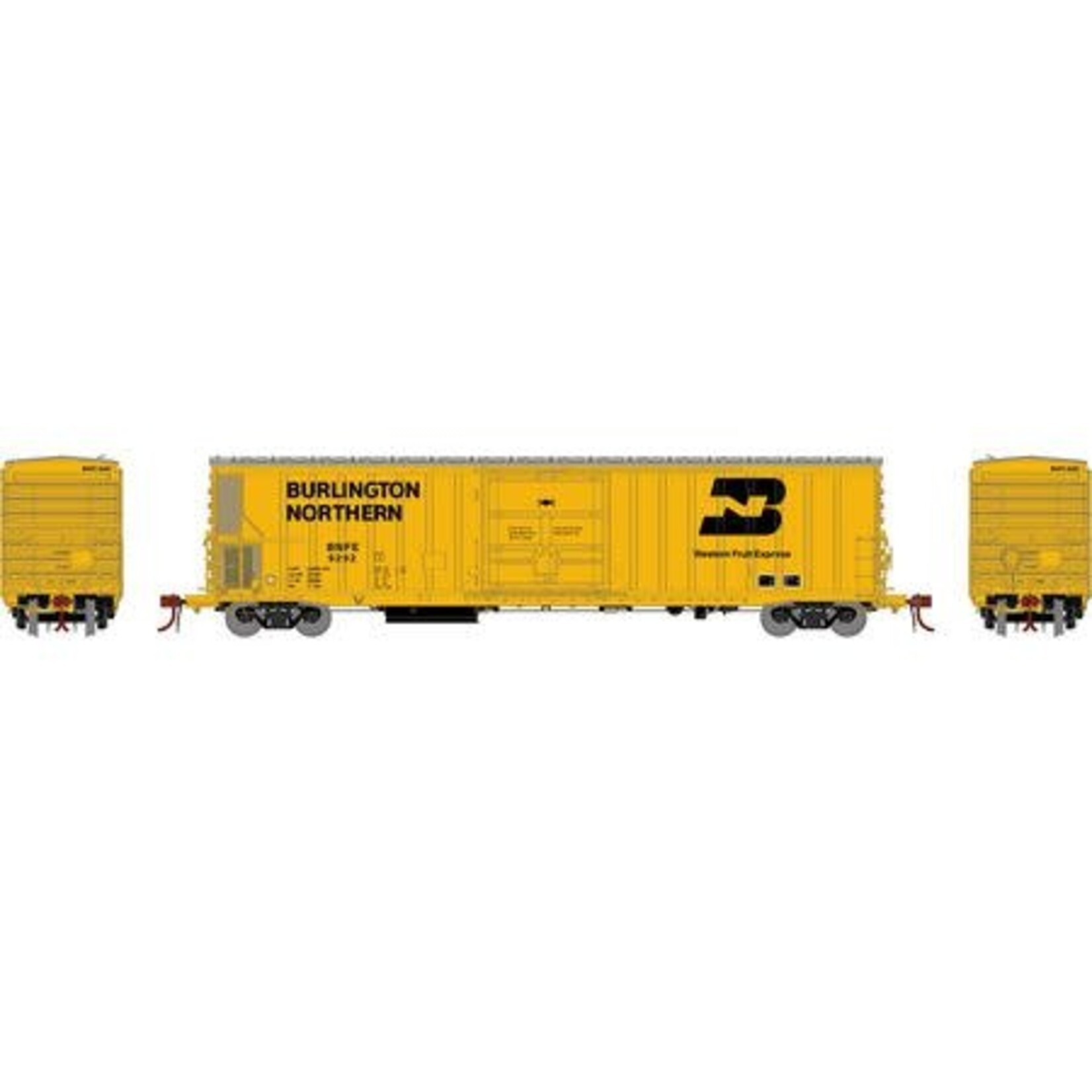 Athearn 24603 N FGE 57' Mechanical Reefer, BNFE/Yellow #9292