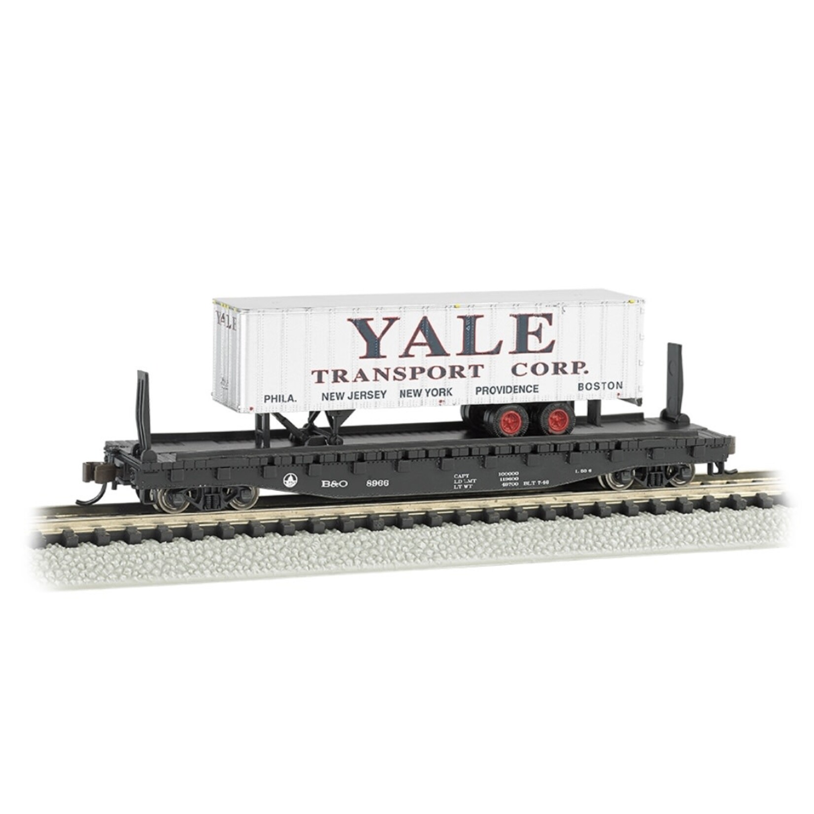 Bachmann 16755 N 52' Flat ACL w/35' Yale Trailer