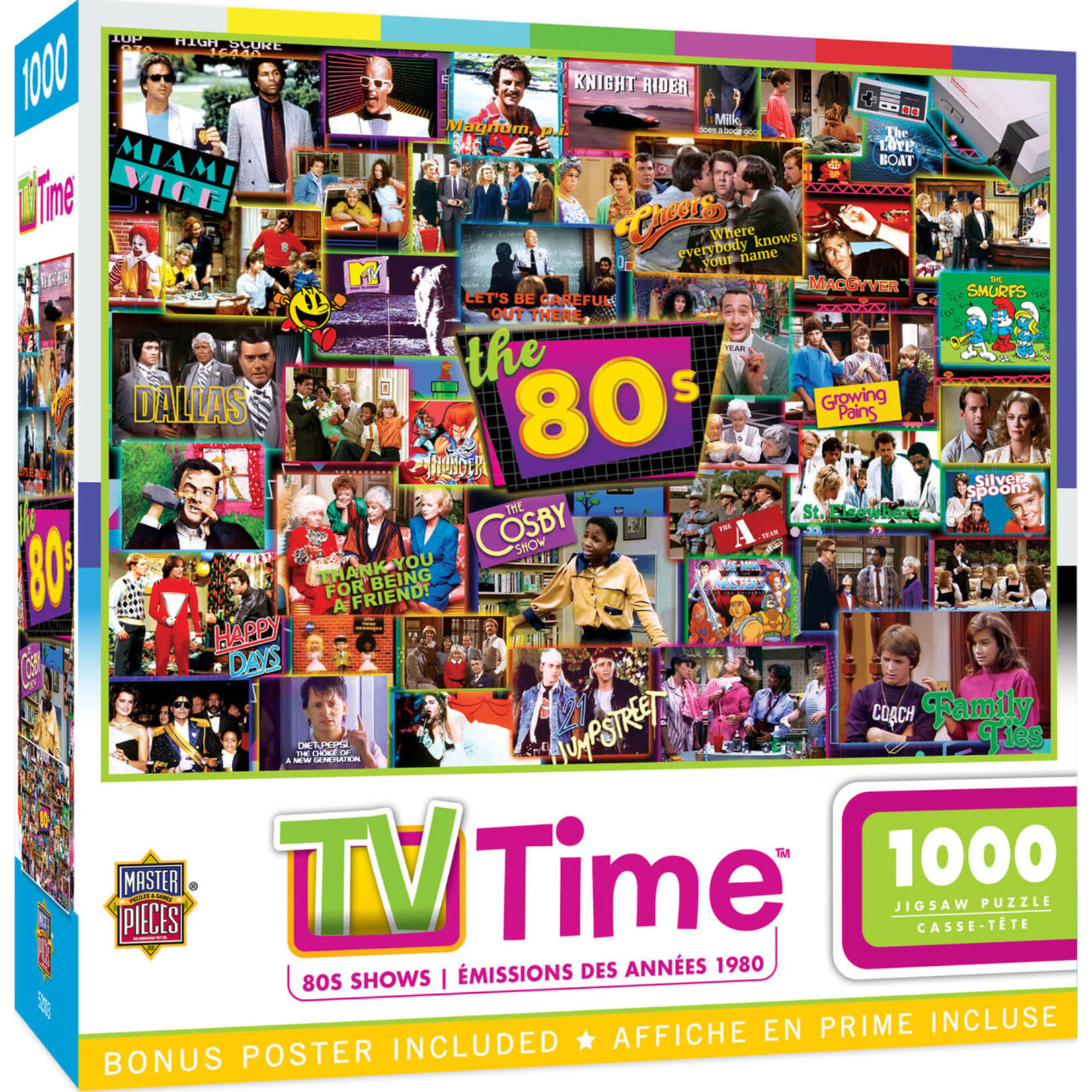 MasterPieces 72157 TV Time 1980'S Collage Puzzle 1000 Piece