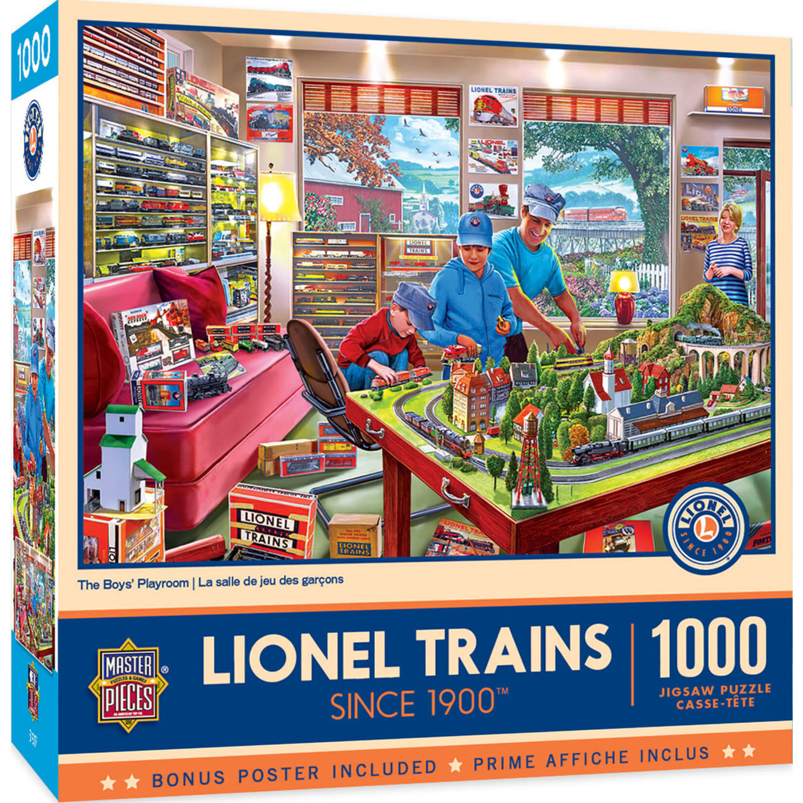 MasterPieces 72032 Boy's Playroom/Trains Puzzle 1000pc