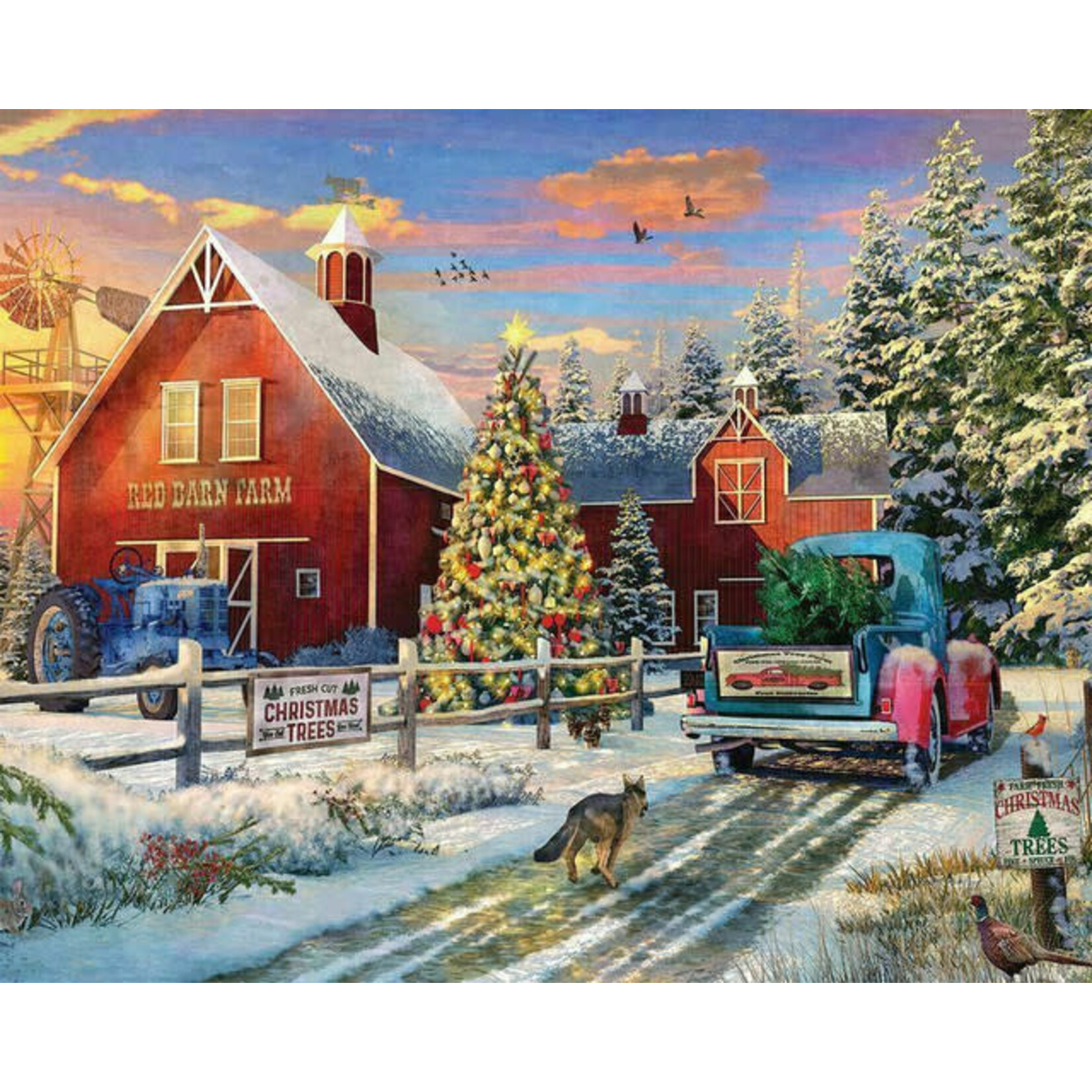 Springbok 3410908 Red Barn Tree Farm 1000 Piece Jigsaw Puzzle