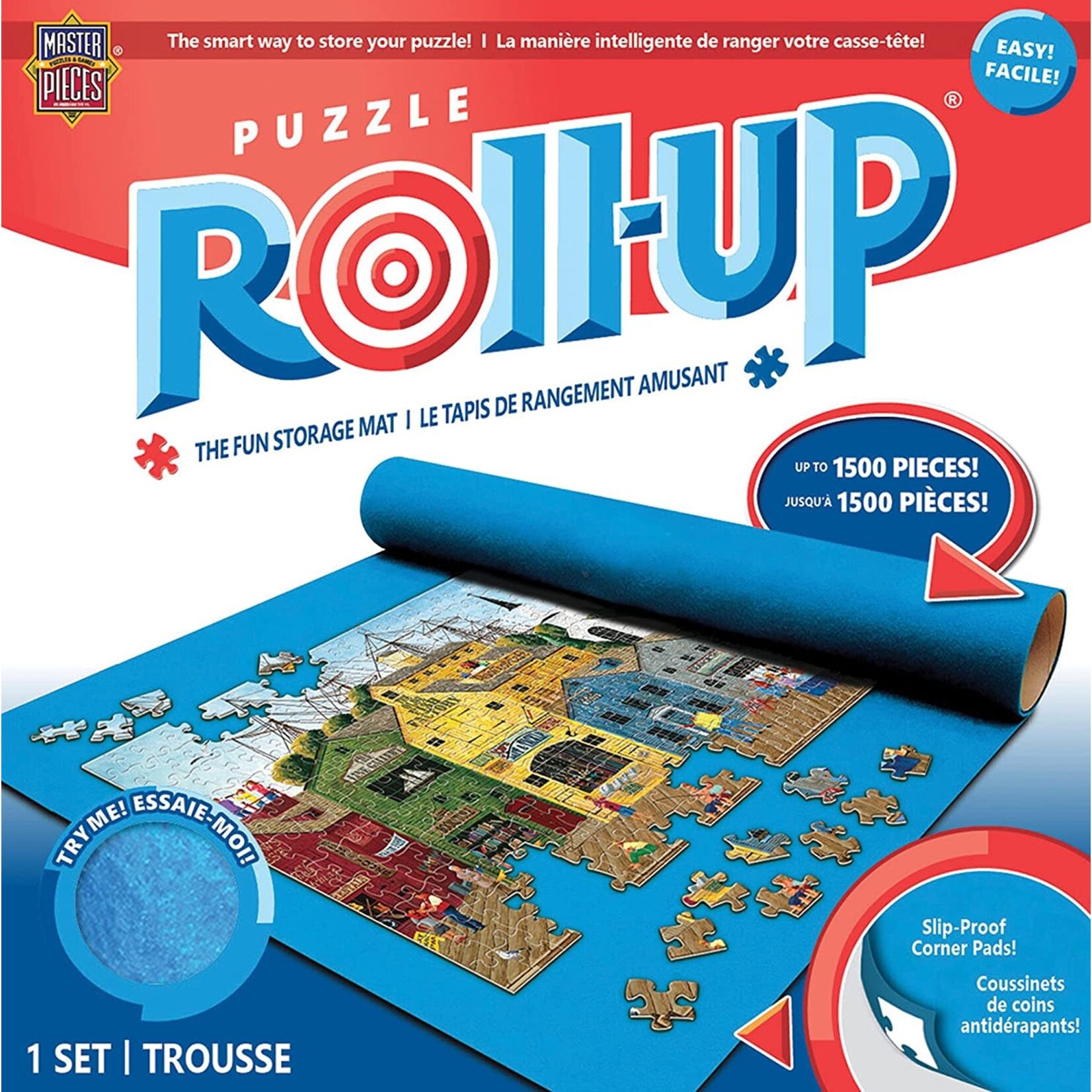 MasterPieces 51694 Jigsaw Puzzle Roll-Up Mat & Stow Box, 42" x 24", Fits 1500 Pieces