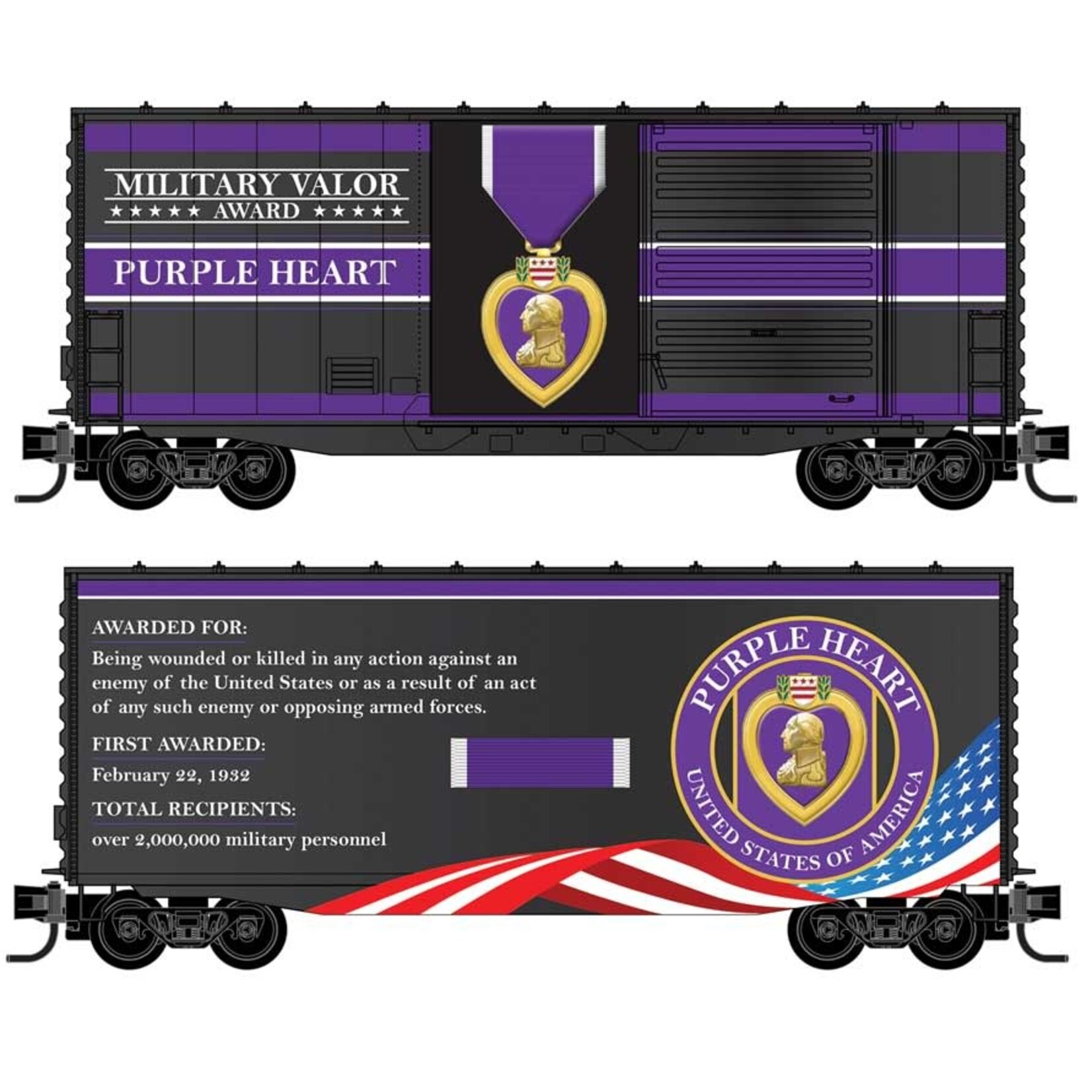 Micro Trains Line 10100766 N Military Valor Award Car- Purple Heart