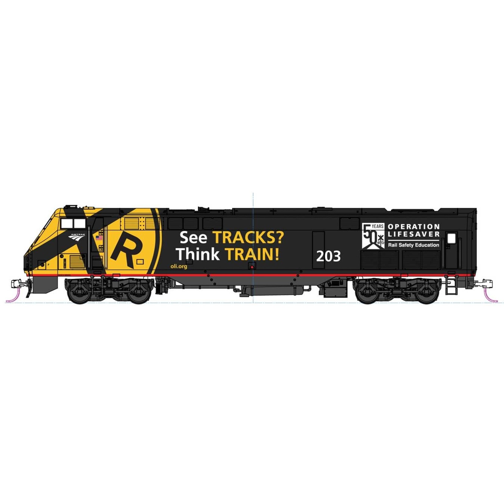 Kato 376119 HO P42 Diesel Amtrak Operation Lifesaver 50th Anniversary