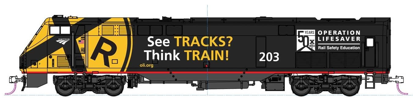 376119 HO P42 Diesel Amtrak Operation Lifesaver 50th Anniversary