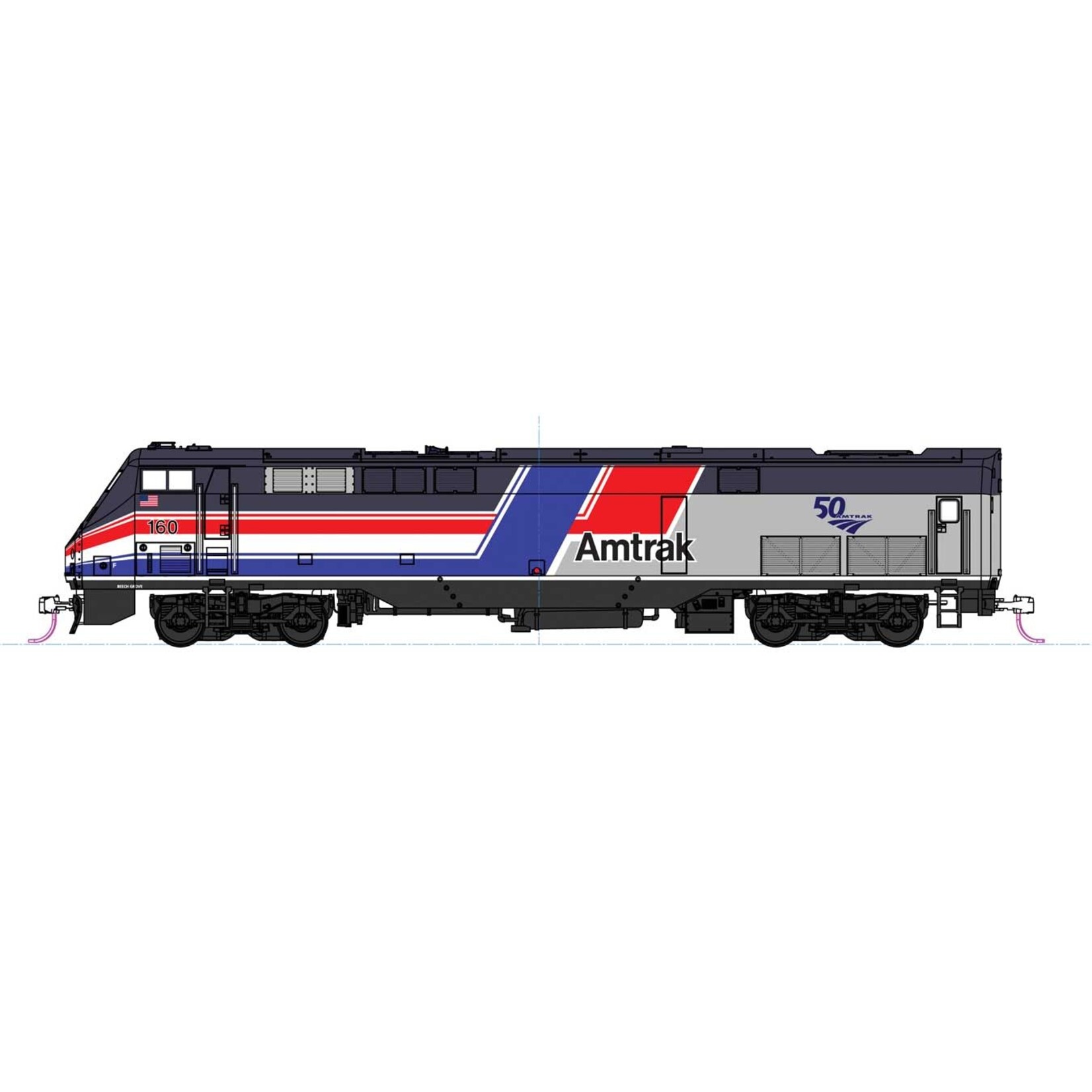Kato 376116 HO GE P42 Genesis P42 Diesel Amtrak 50th Anniversary PhIII 160