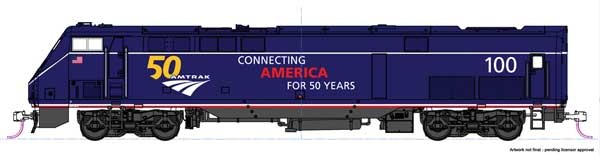 376113 HO P42 Amtrak Midnight Blue 100 50th Anniversary