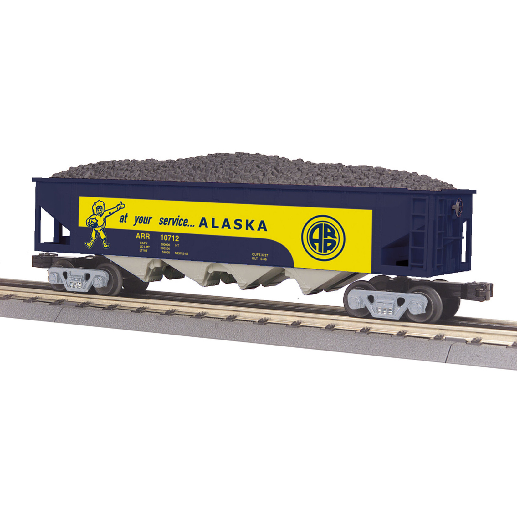 MTH 307066A O Alaska 4 Bay Hopper With Load 10733