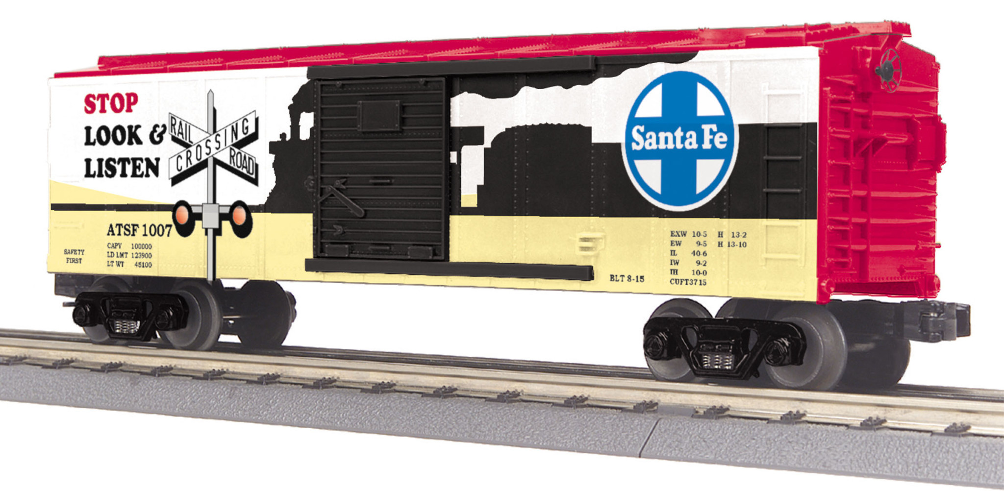 3074829 O Santa Fe Box Car with Blinking LED's #1007