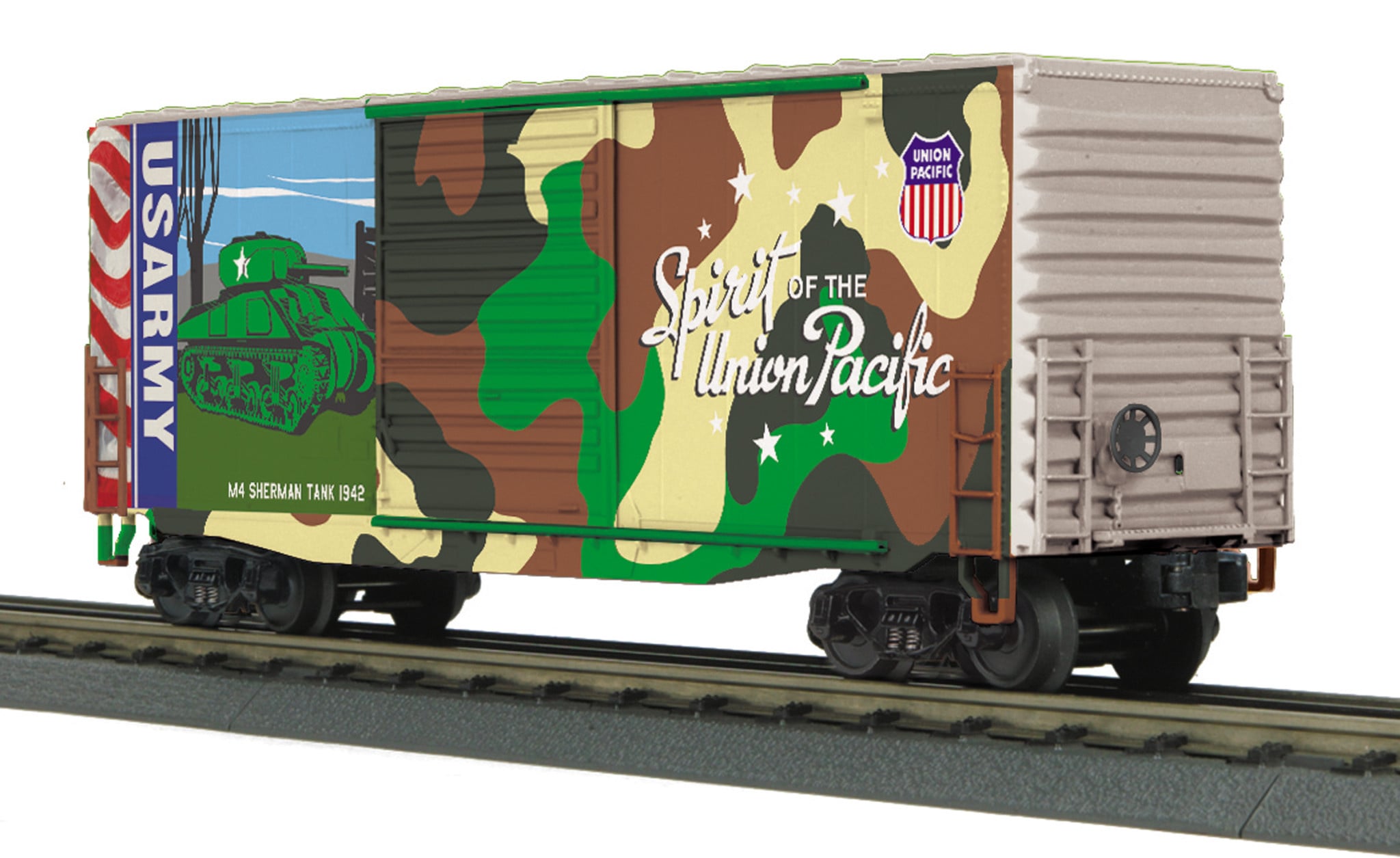 3074928 O 40' High Cube Boxcar UP US Army