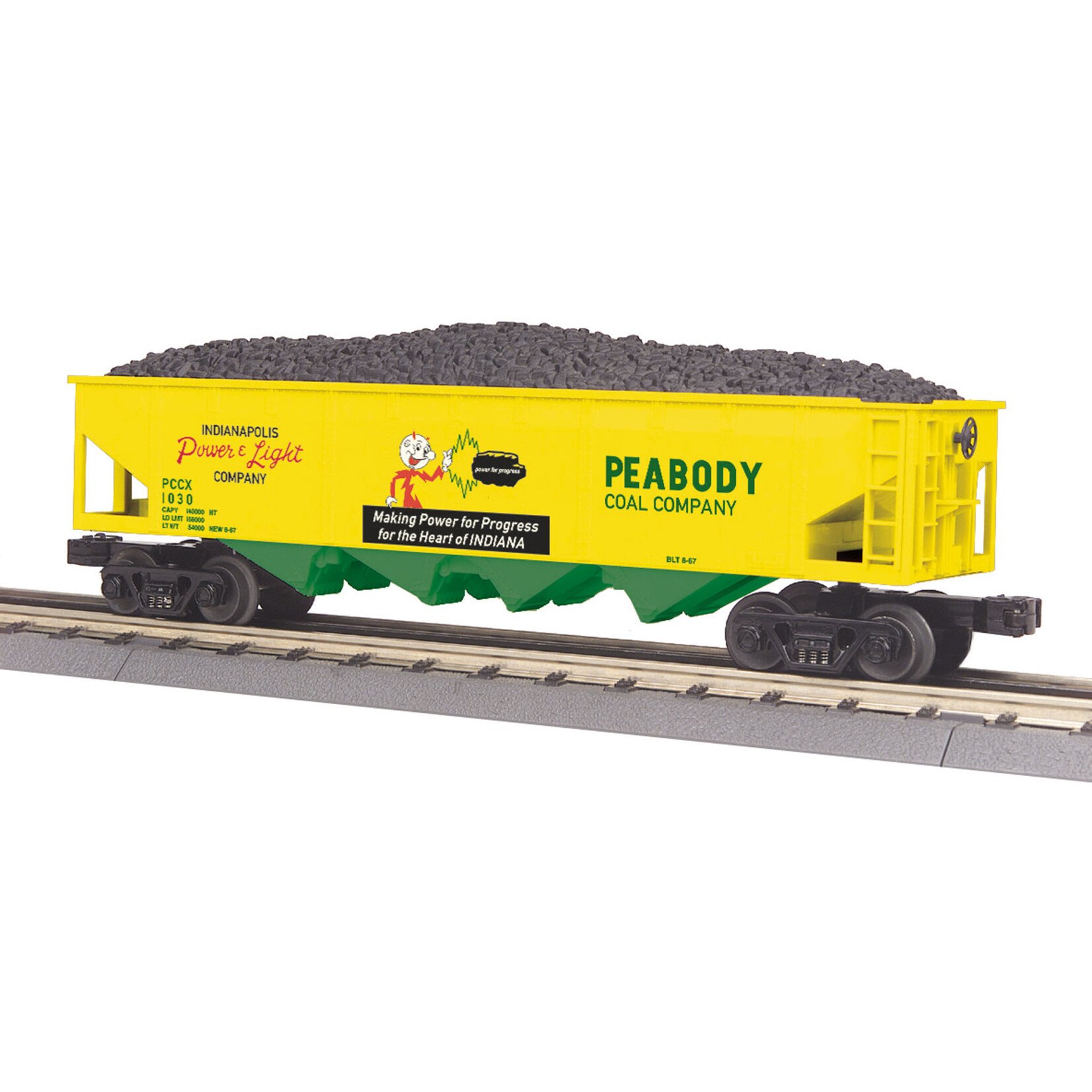 MTH 3075566 O 4-Bay Hopper Car - Peabody Coal