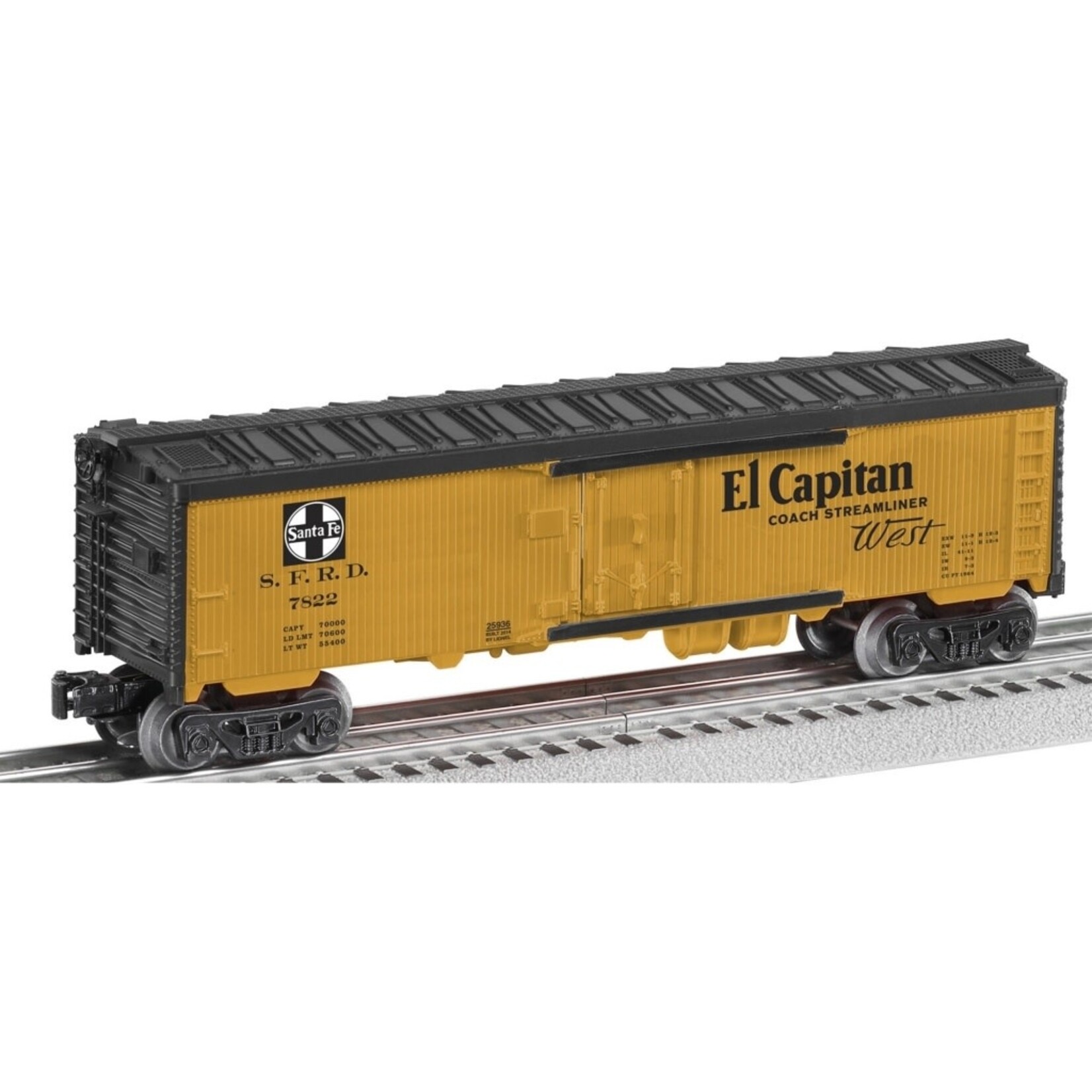 Lionel 625936 O AT&SF El Capitan Wood Sided Reefer 7822