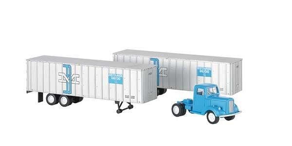 42234 HO 1950s B&M Truck Cab w/2 Trailers