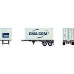 Athearn 28889 HO RTR 20' Chassis w Reefer Container CMA.CGM