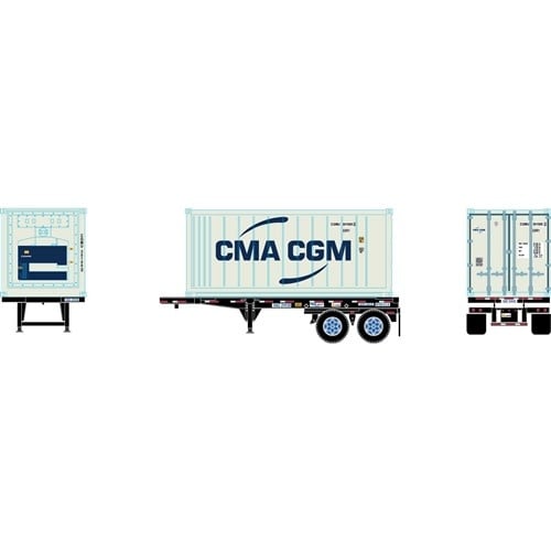 28889 HO RTR 20' Chassis w Reefer Container CMA.CGM