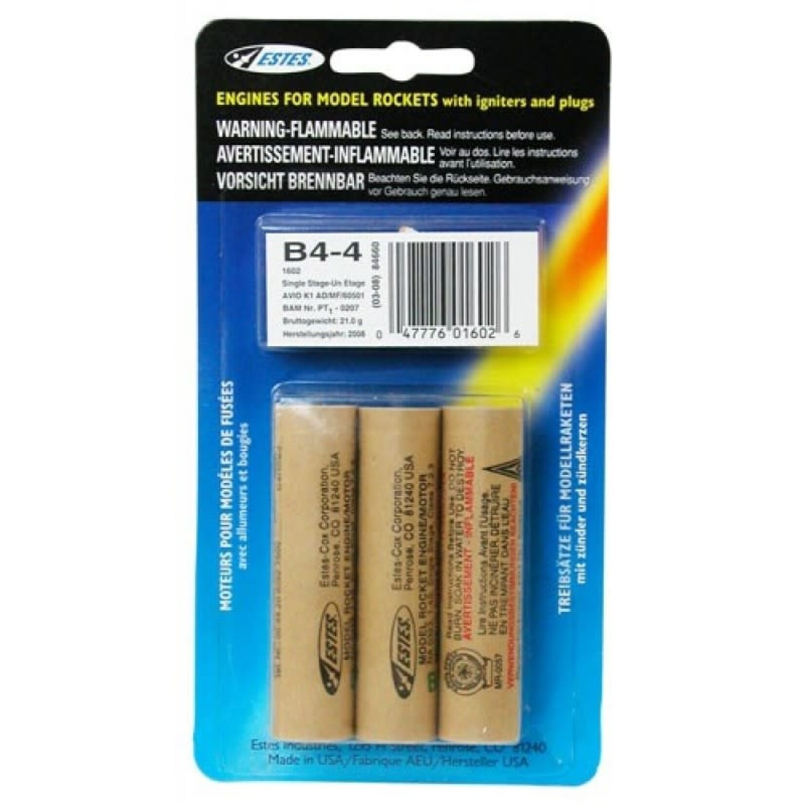 Estes 010019 B4-4 Engines - 3 Pack