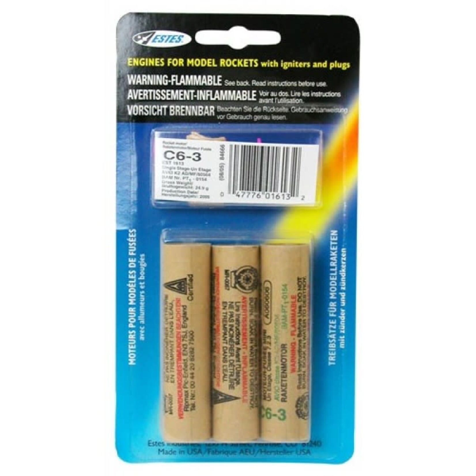 Estes 1613 C6-3 Engines - 3 Pack