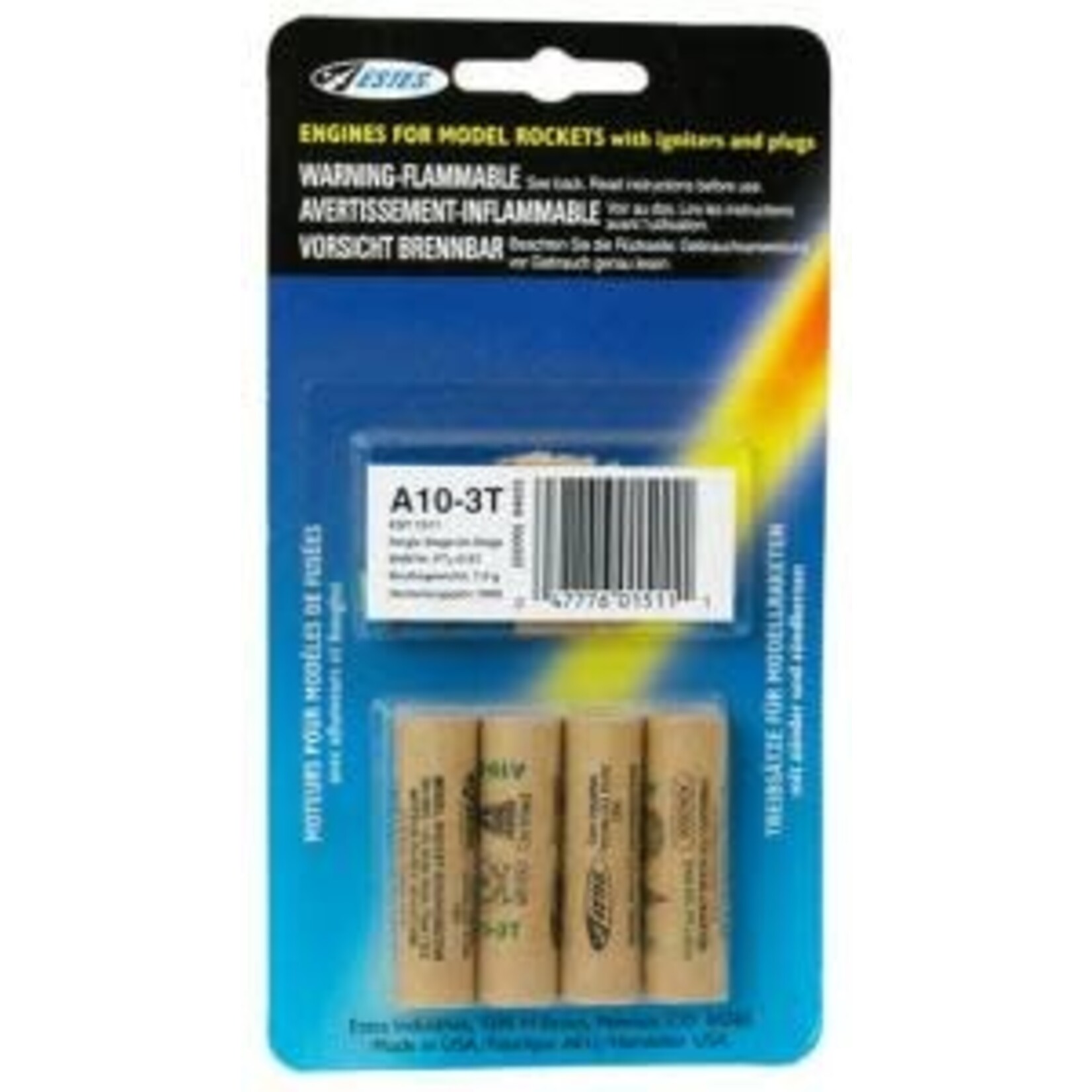 Estes 10015 A10-3T Engines - 4 Pack