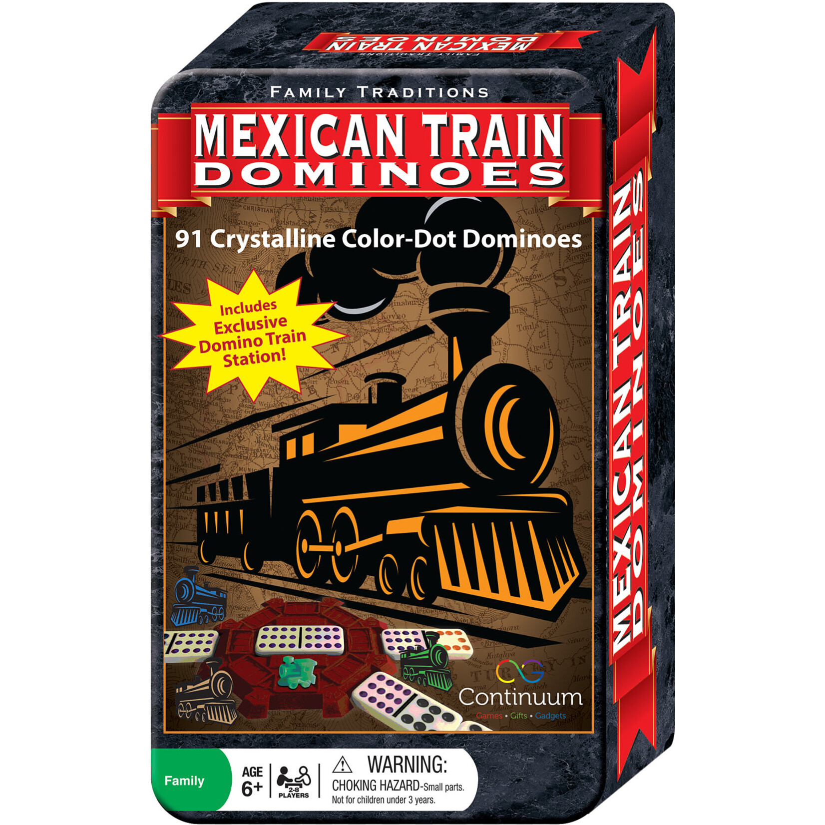 Continuum Games 336 Mexican Train Dominoes Tin