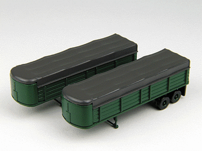 51132 N Mini Metals 32' Covered Wagon Trailer Set pkg(2) Green