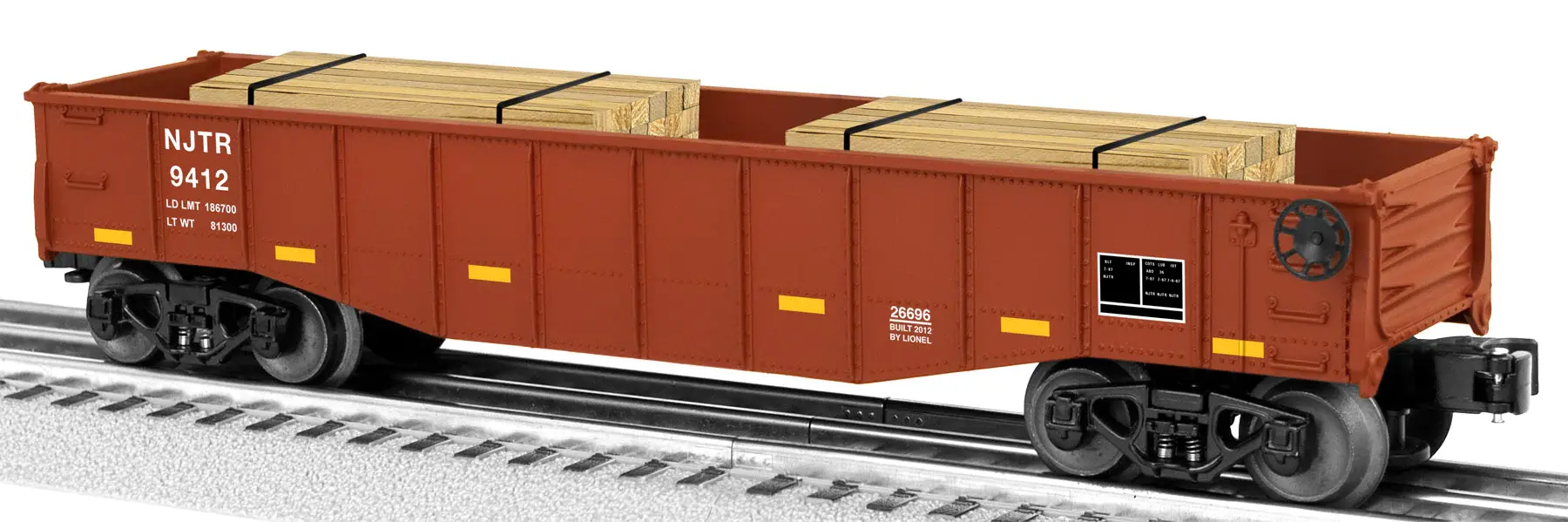 O -6-26696 NJ Transit Gondola #9412 With Wood Ties