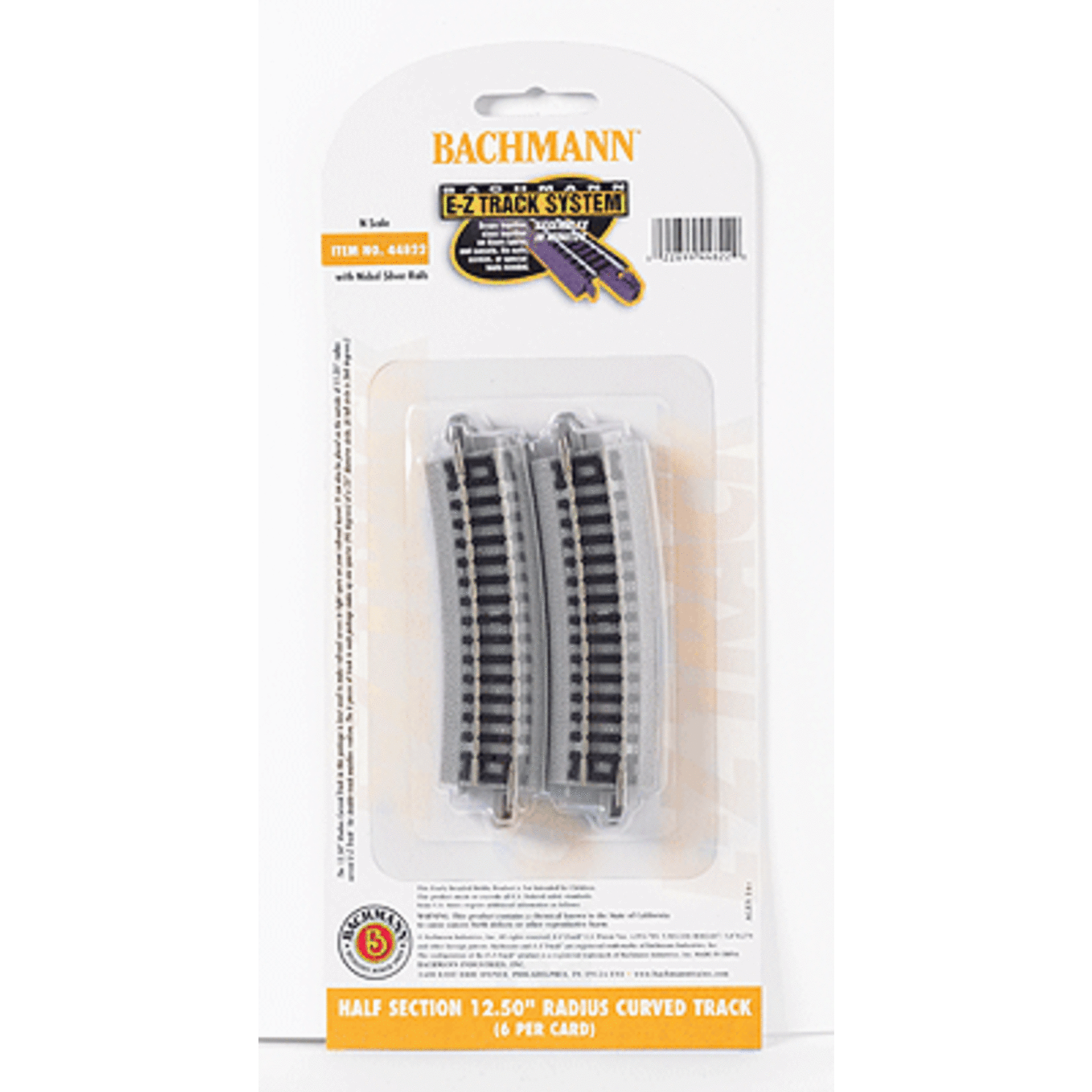 Bachmann 44822 N E-Z TRACK HALF SECTION 12.50 RADIUS CURVED TRACK