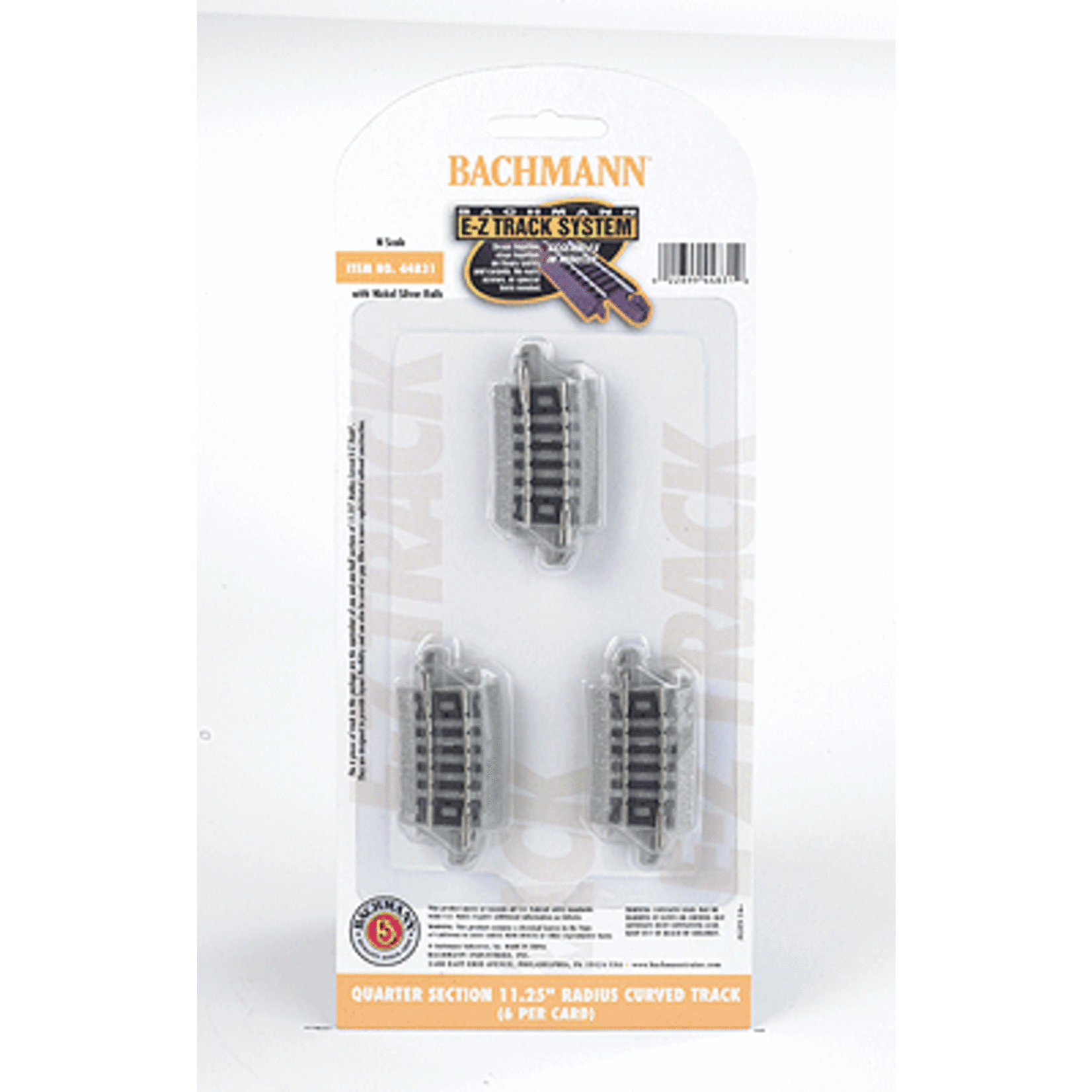 Bachmann 44831 N Quarter Section 11.25" Radius Curves Track - 6 Pk