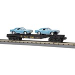 MTH 3076442 Flat Car w/(2) 1967 Camaros  Pittsburgh & Lake Erie