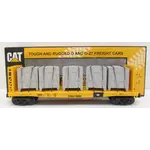 MTH Flat Car - w/Bulkheads & LCL Containers - Caterpillar