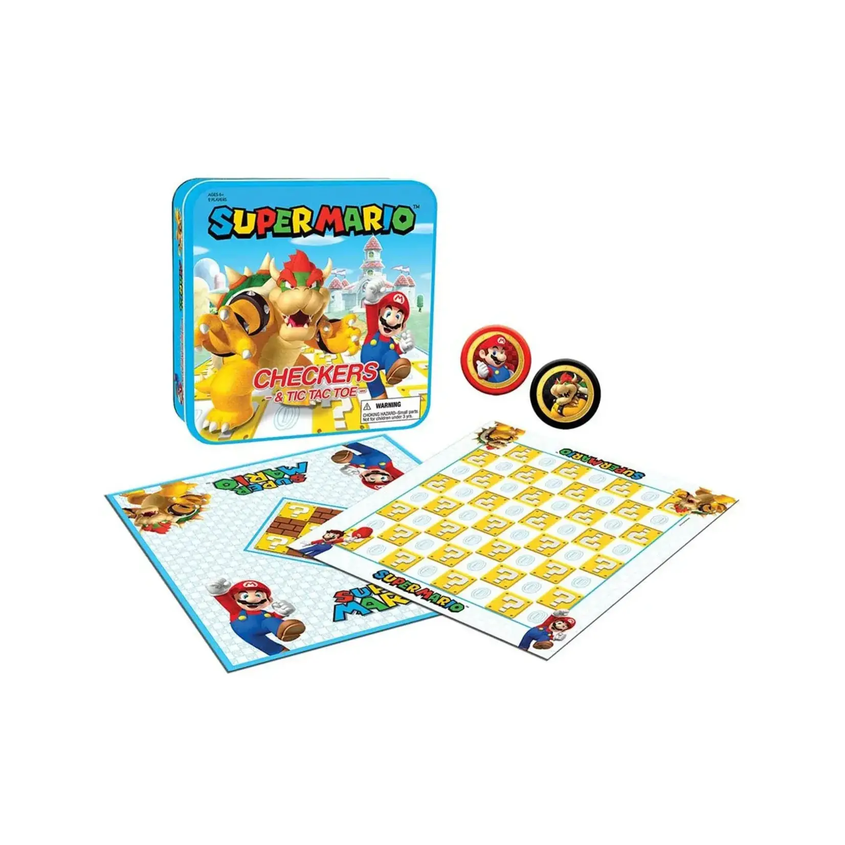 USAopoly Checkers & Tic Tac Toe Super Mario v Bowser