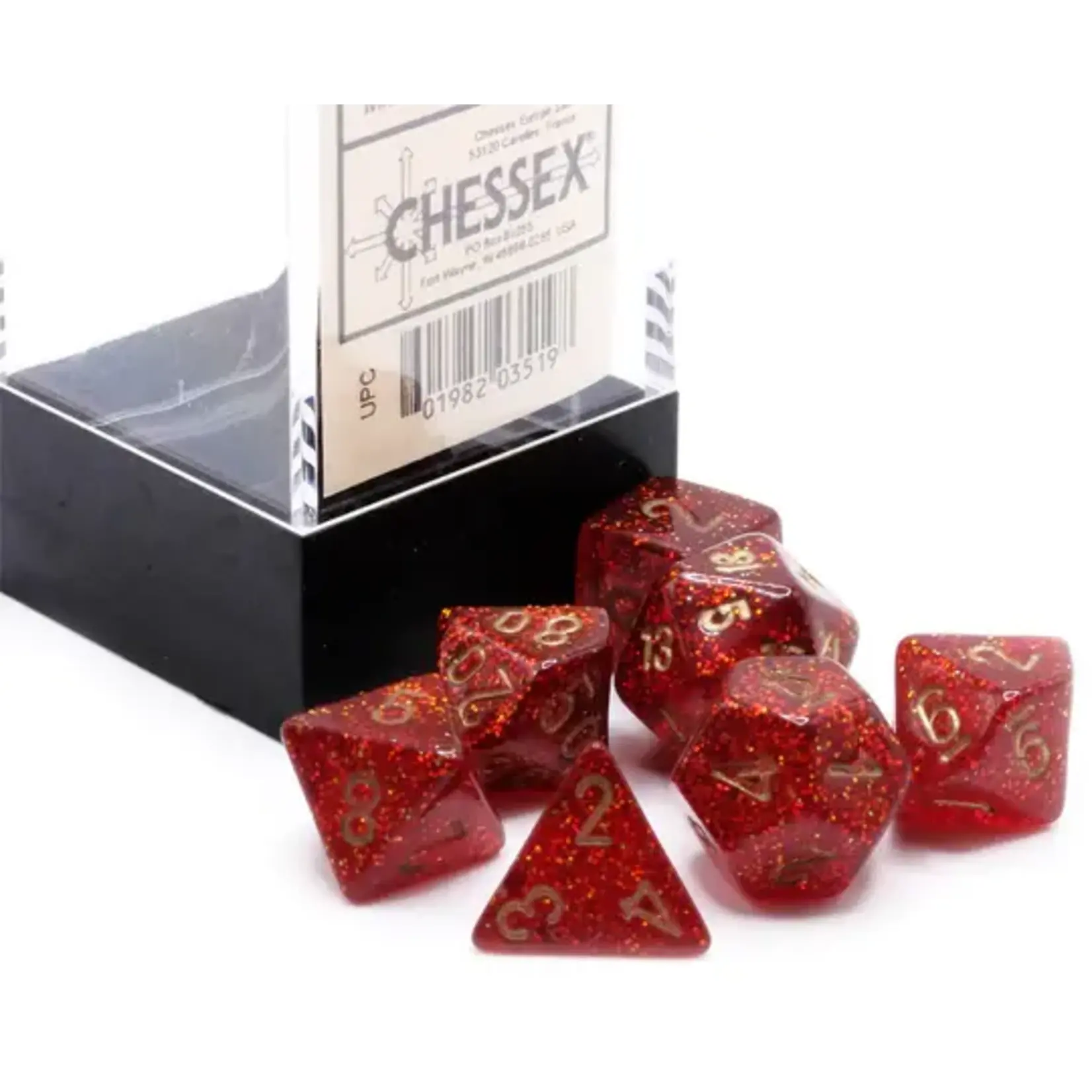 Chessex 20504 Mini Dice Glitter Red Ruby